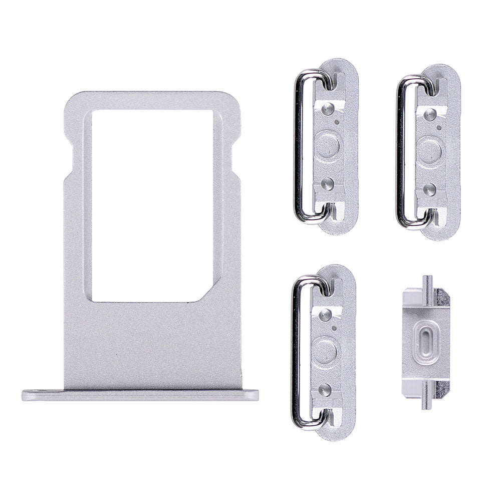 SILVER SIDE BUTTONS SET WITH SIM TRAY FOR IPHONE 6S